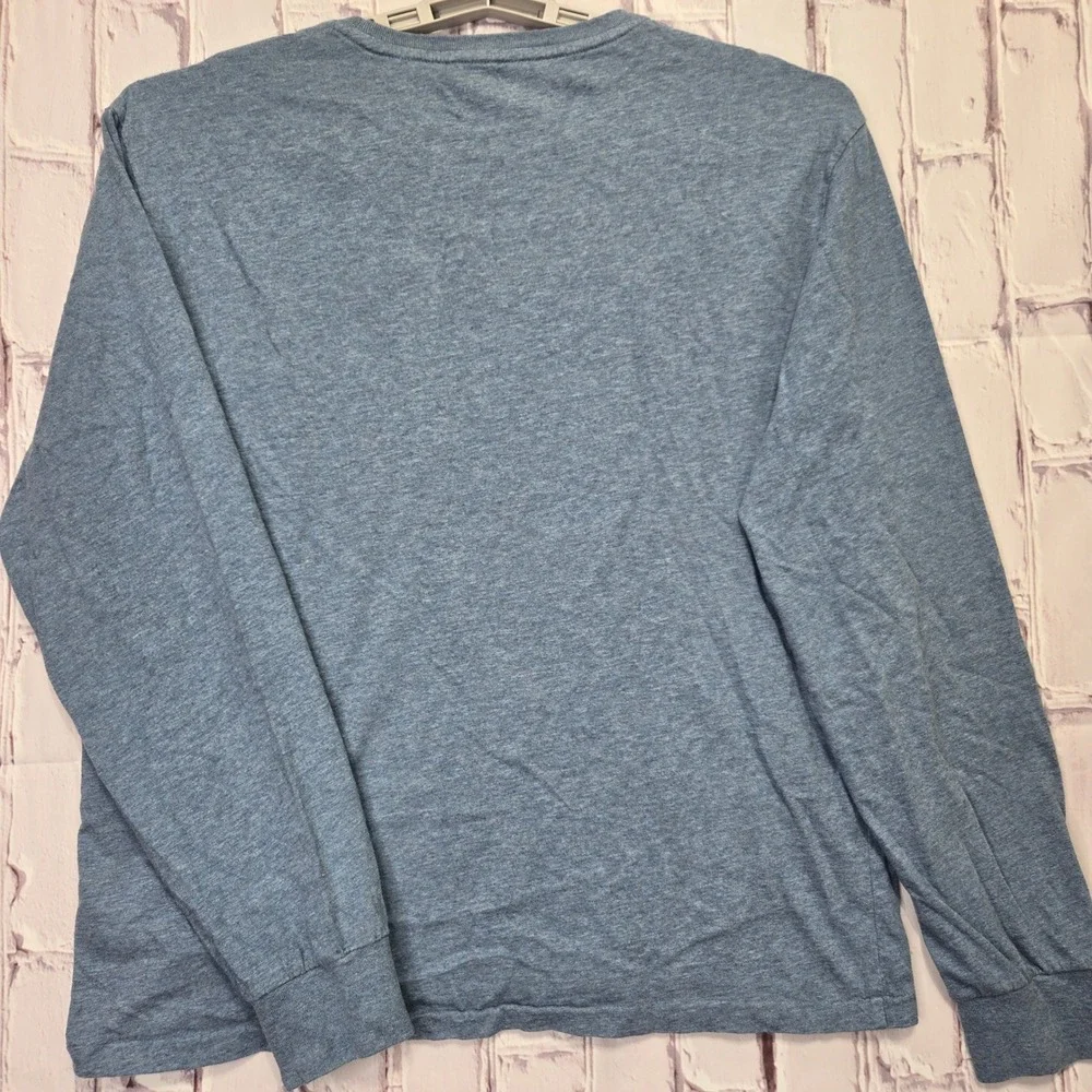 Polo Ralph Lauren T-Shirt Blue Heathered Long Sleeve Pony Logo Mens L